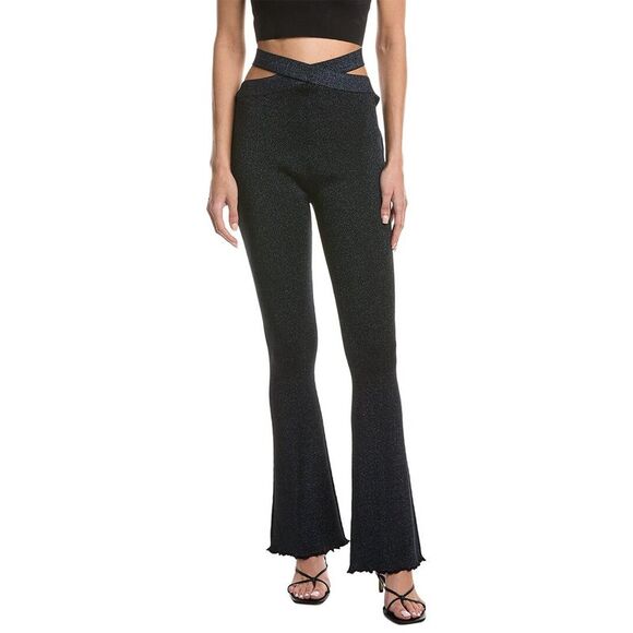 3.1 Phillip Lim Pants - 3.1 Phillip Lim Womens  Marled Lurex Rib Crossover Flare Pant